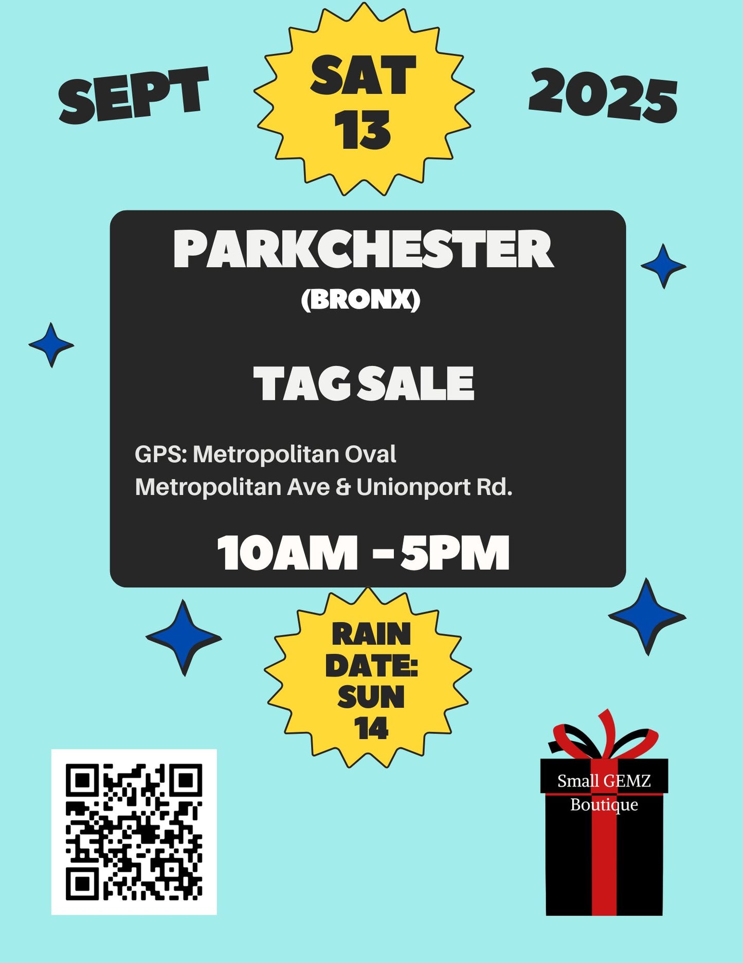 EVENT - SEPTEMBER 13, 2025 PARKCHESTER TAG SALE