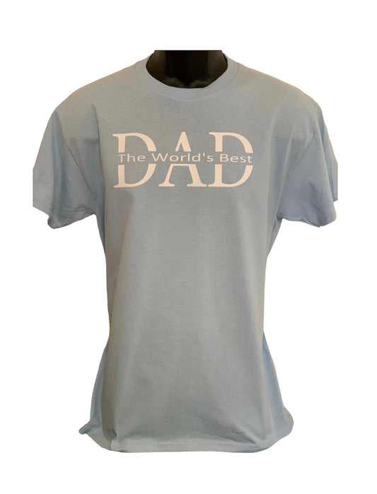 WORLD'S BEST DAD short sleeve light blue t-shirt