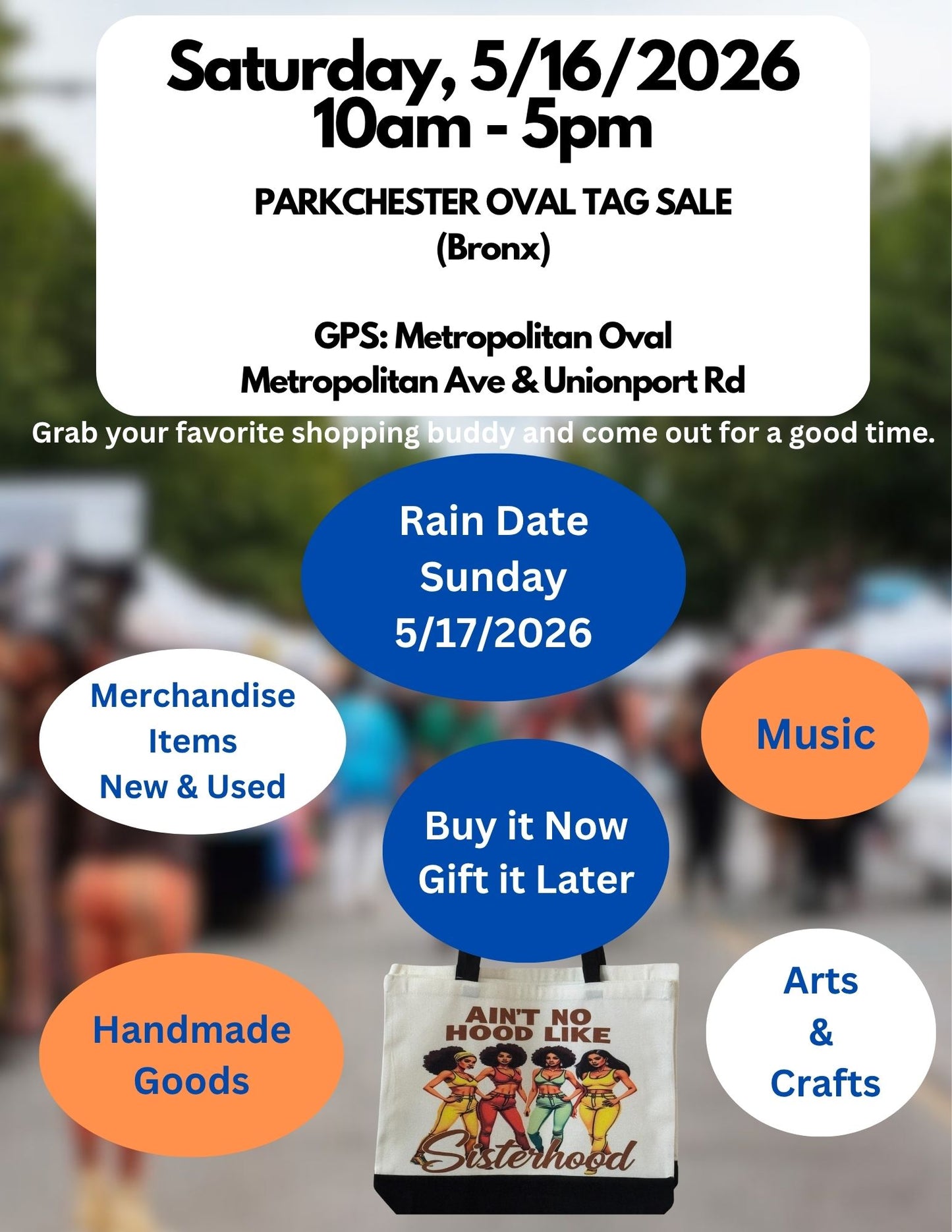 EVENT - MAY 16, 2026 PARKCHESTER TAG SALE