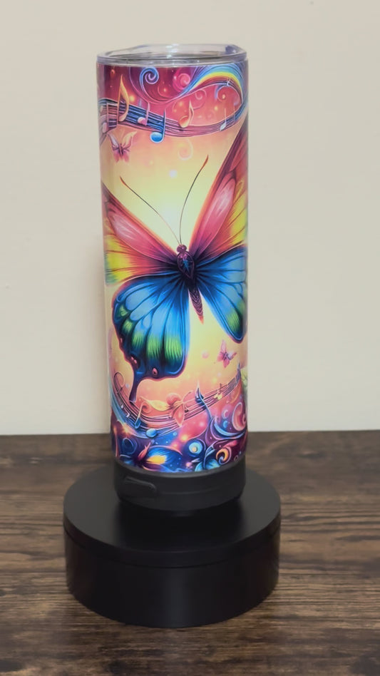 TUMBLER WITH BLUETOOTH SPEAKER ATTACHMENT