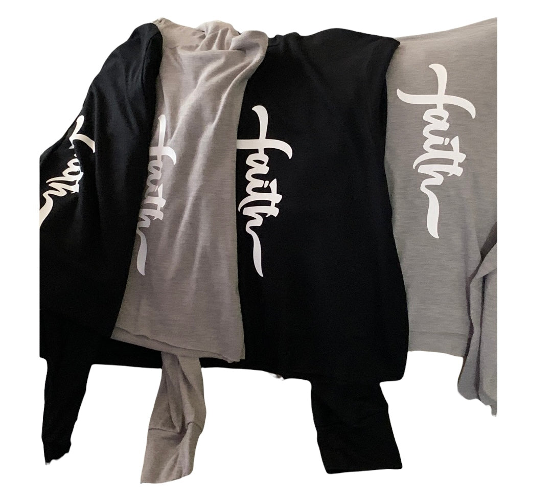 Womens Cropped T-shirt Hoodie - Faith